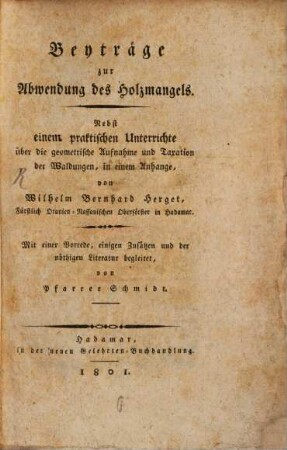 Beyträge zur Abwendung des Holzmangels
