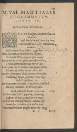 M. Val. Martialis Epigrammatum Liber VII.