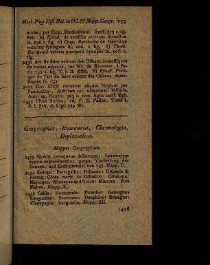 159-174, Geographia, Itineraria, Chronologia, Diplomatica.
