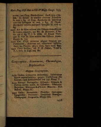 159-174, Geographia, Itineraria, Chronologia, Diplomatica.