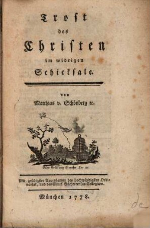 Trost des Christen im widrig Schicksaale