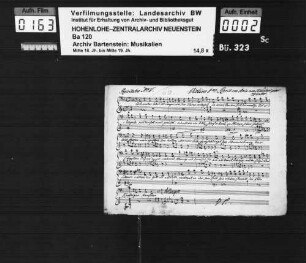 Peter Winter: [Überschrift:] Recit. con Aria aus Timoteo par / Winter. / (Und weiter lehrt der Sänger) [Arie: Also das Lied]; Ms.ca. 1810.