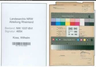 Entnazifizierung Wilhelm Koss , geb. 26.02.1902 (Bezirksschornsteinfeger)
