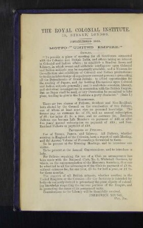 Objects of the Royal Colonial Institute.