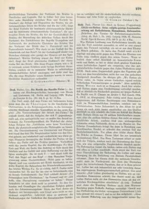 277-278 [Rezension] Dress, Walter, Die Mystik des Marsilio Ficino