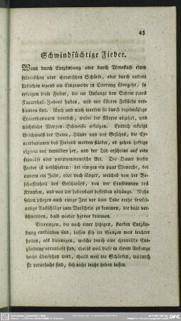 Schwindsüchtige Fieber