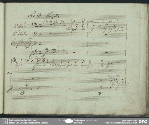 Terzett: "Wilhelm komm her sprich ohne Scheu"