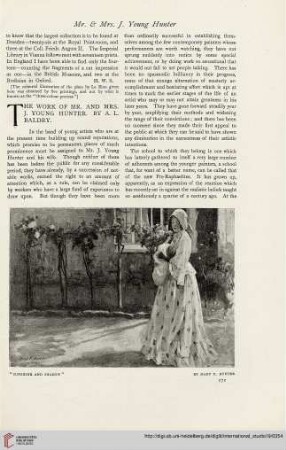 19.1903 =Nr 76: The work of Mr. and Mrs. J. Young Hunter