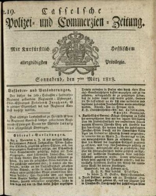 Nr. 19, Sonnabend, den 7ten Maerz 1818