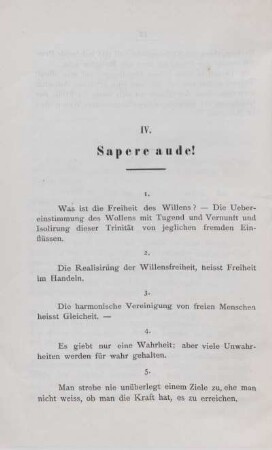 IV. Sapere aude!