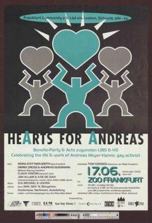 Hearts for Andreas - Benefiz-Party & Acts zugunsten LIBS & HS : Celebrating the life & work of Andreas Meyer-Hanno, gay activist