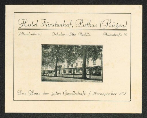 Hotel Fürstenhof, Putbus (Rügen)