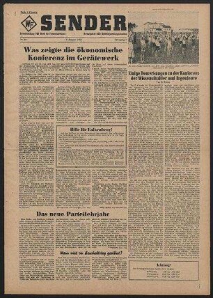 Betriebszeitung 'WF-Sender', Nr.30/1955 (10. August 1955)