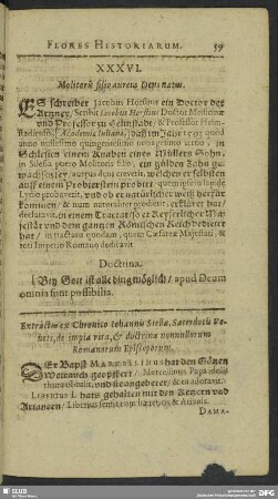 XXXVI. Molitoris filio aureus Dens natus