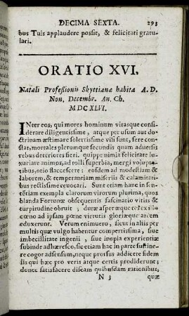 Oratio XVI.
