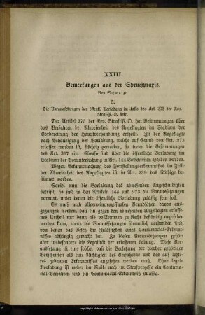 XXIII. Bemerkungen aus der Spruchpraxis