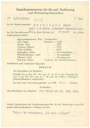 Bechinger, Ernst