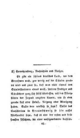 Correspondenz, Nachrichten und Notizen