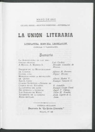 Entrega 11, Febrero de 1910