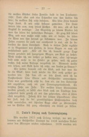II. Duta's Umzug nach Tameanglajang