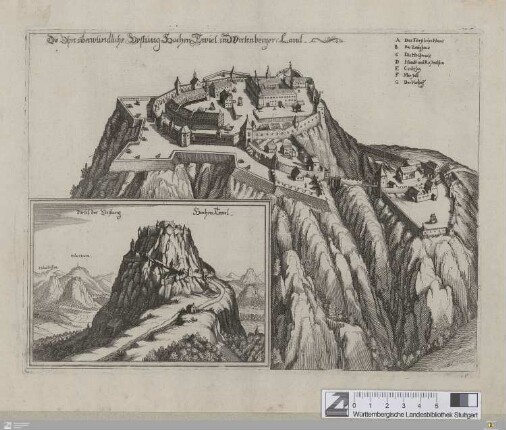 Die Ohn-überwündliche Vestung Hochen Twiel in Wirtenberger Land