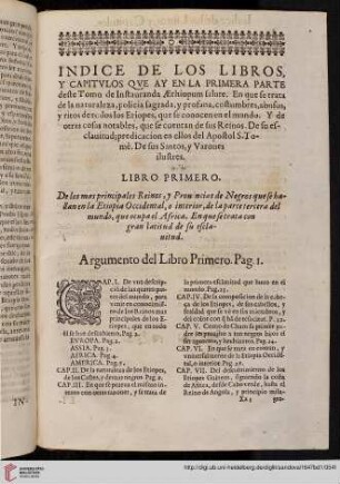 Indice de los libros