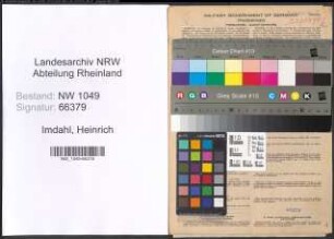 Entnazifizierung Heinrich Imdahl , geb. 13.08.1886 (Zollbeamter)
