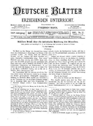 Schillers Briefe über die ästhetische Erziehung des Menschen : (Fortsetzung)