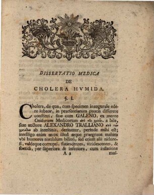Diss. med. de cholera humida