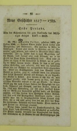 Neue Geschichte 1517 - 1789