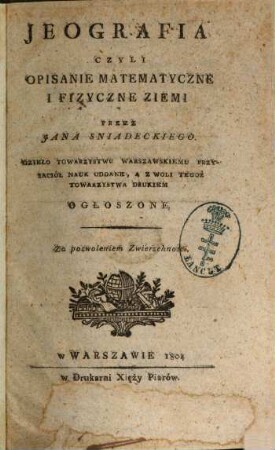 Jeografia czyli opisanie matematyczne i fizyczne ziemi
