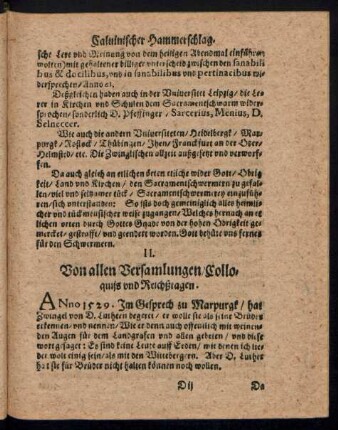 II. Von allen Versamlungen/ Colloquiis und Reichßtagen.