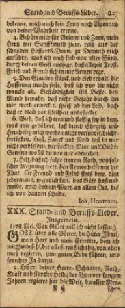 XXX. Stand- und Beruffs-Lieder.