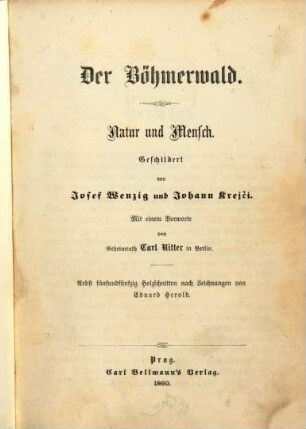 Der Böhmerwald : Natur u. Mensch