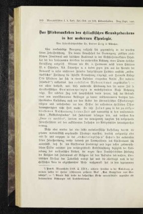 ¬Das¬ Wiederaufleben des chiliastischen Grundgedankens in der modernen Theologie