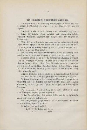 Die mineralogisch-petrographische Sammlung