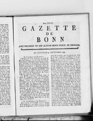 Gazette de Bonn. 1789-1789