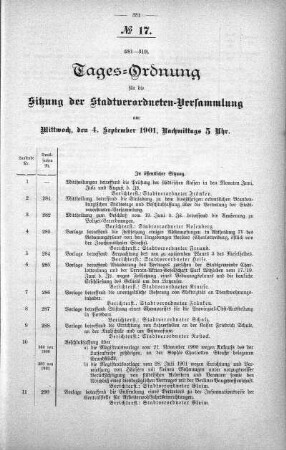 Tages-Ordnung, 04. September 1901