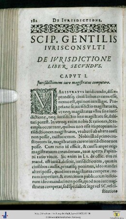 De Jurisdictione Liber Secundus.