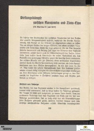 Stellungskämpfe zwischen Narajowka und Zlota-Lipa