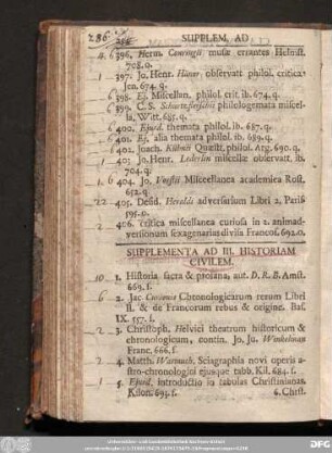 Supplementa Ad III. Historiam Civilem.