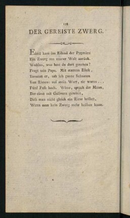 128-136, Der gereiste Zwerg. - Die Urne.