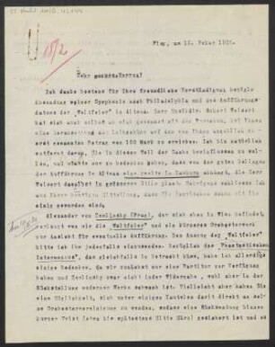 Brief an B. Schott's Söhne : 15.02.1926