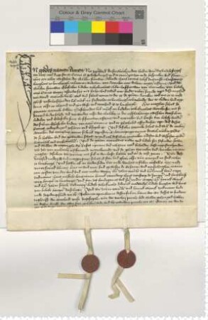 Die Lüneburger Ratsmannen Johan vame Lo und Hinrick Wijtick bezeugen einen Ehevertrag zwischen Anneke, Tochter der Witwe Alheid des Hans Raven, und Meyneke van Lubeke, Sohn der Gheseke, Ehefrau des Ludeke Vehrknecht