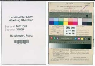 Entnazifizierung Franz Buschmann , geb. 20.08.1904 (Kaufmann)