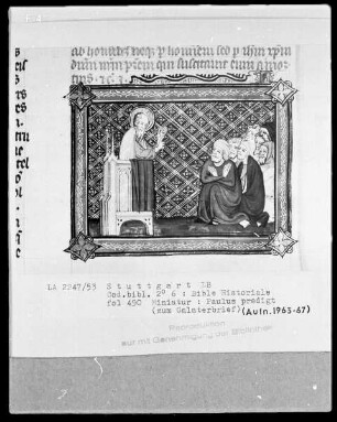 Bible Historiale — Paulus predigt (zum Galaterbrief), Folio 490recto