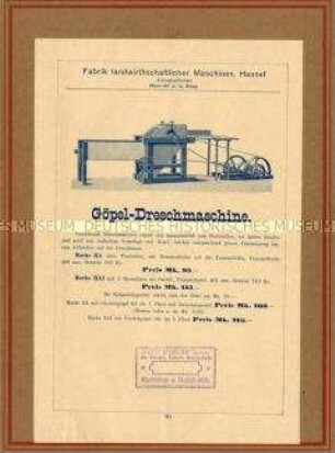 Göpel-Dreschmaschinen