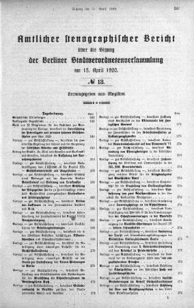 No. 13, 15. April 1920