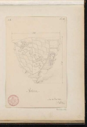 Wappenkonsole der Herzogin Sabine von Württemberg (Dreiviertelansicht)