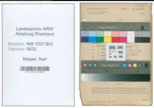 Entnazifizierung Karl Kesper , geb. 19.07.1899 (Postrat)